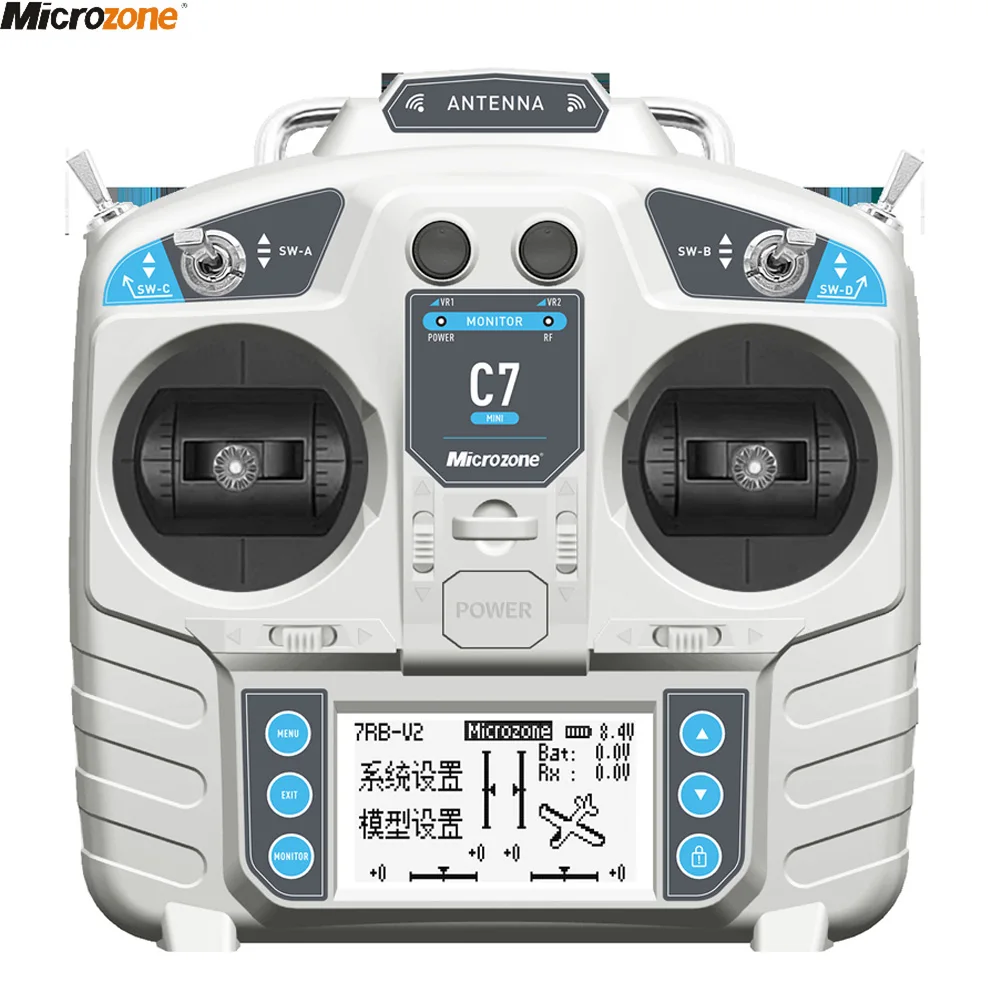 MicroZone MC7 C7 MINI 2.4G Controller Transmitter with MC8RE Receiver Radio System for RC Aircraft Drones Multirotor Helicopters