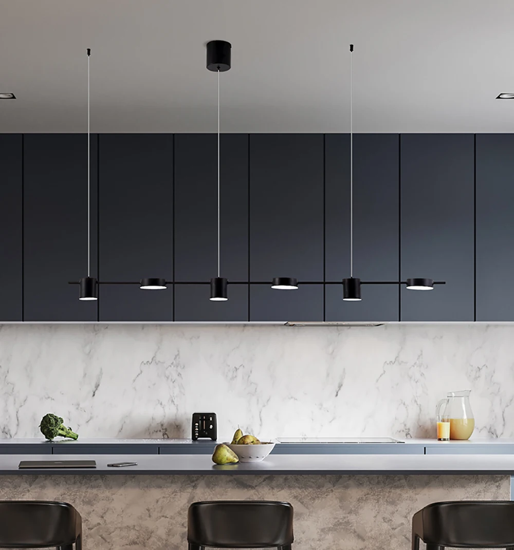 الحديثة LED غرفة المعيشة الفاخرة قلادة ضوء بار طاولة طعام بار بار قلادة ضوء الذهب الأسود ضوء السقف داخلي المنزل ضوء