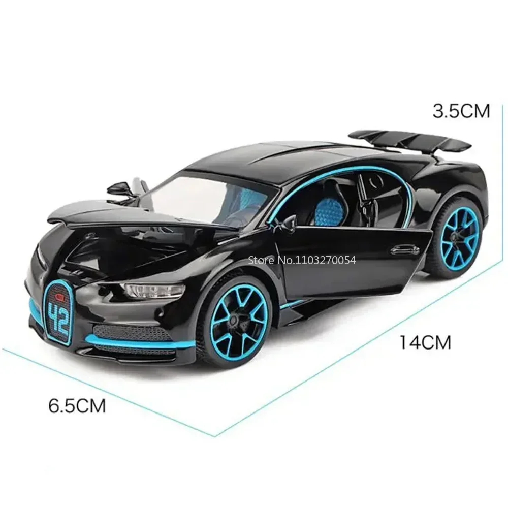 1/32 Bugatti Chiron Alloy Sport Car Toy Models Diecast Metal Miniature Vehicles With Sound Light Pull Back Collectible Toys Cars