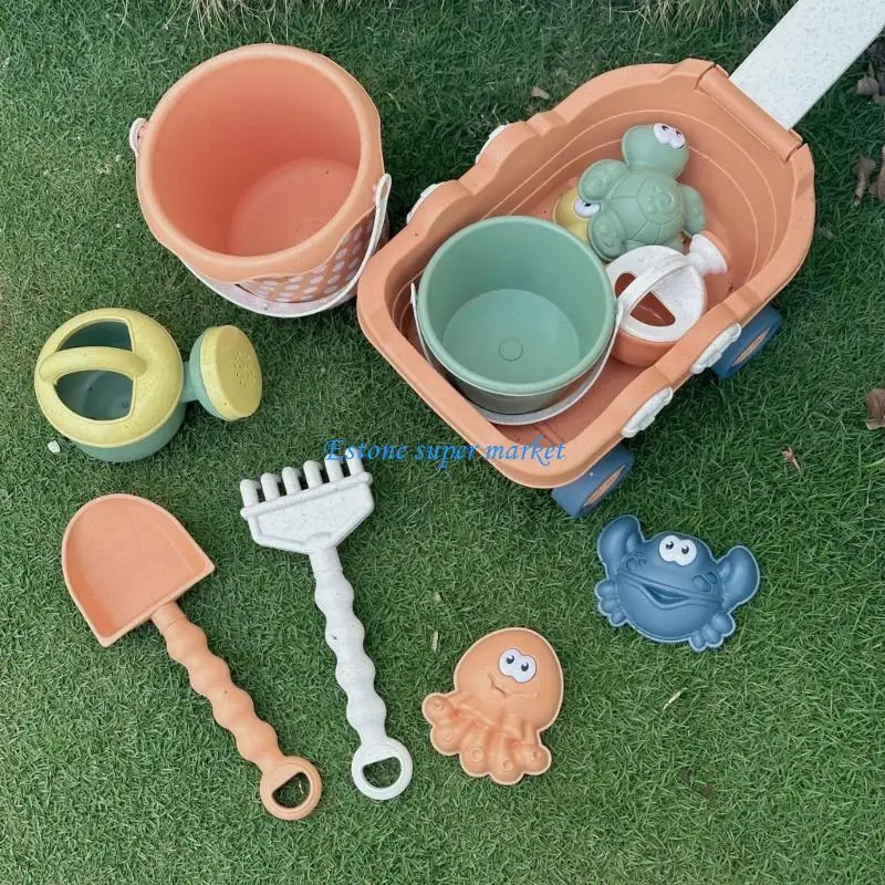 

090B 8 Piece Underwater Themed Beach Play Set For Toddlers With Durable Sand Tools