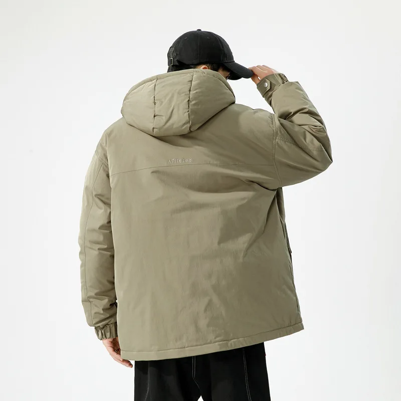 Giacca in cotone cappotti invernali da uomo giacca con cappuccio da uomo spessa 2024 New Youth oversize Parka giacca Cargo da lavoro giapponese