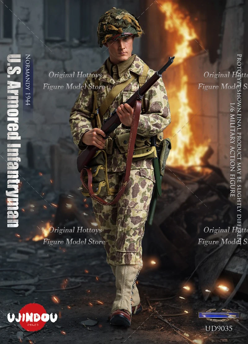 UJINDOU UD9035 1/6 Scale Male Soldier US Armored Infantry Normandy 1944 Full Set 12-inches Action Figure Model Collection