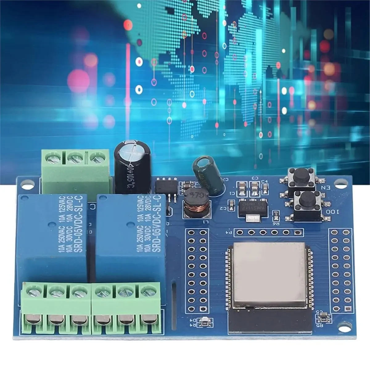 2 Channel 5V Relay Module 4M Flash Large Capacity Programmable Relay Board for Study and Development DC5-60V