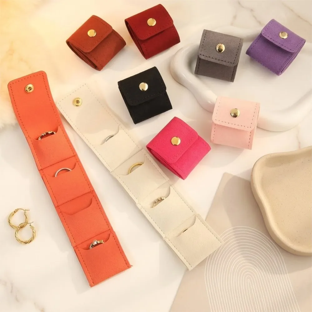 2pcs Foldable Portable Mini Jewelry Organizer Bag with Multiple Compartment For Ring Necklace Earring Storage Packaging Supplies