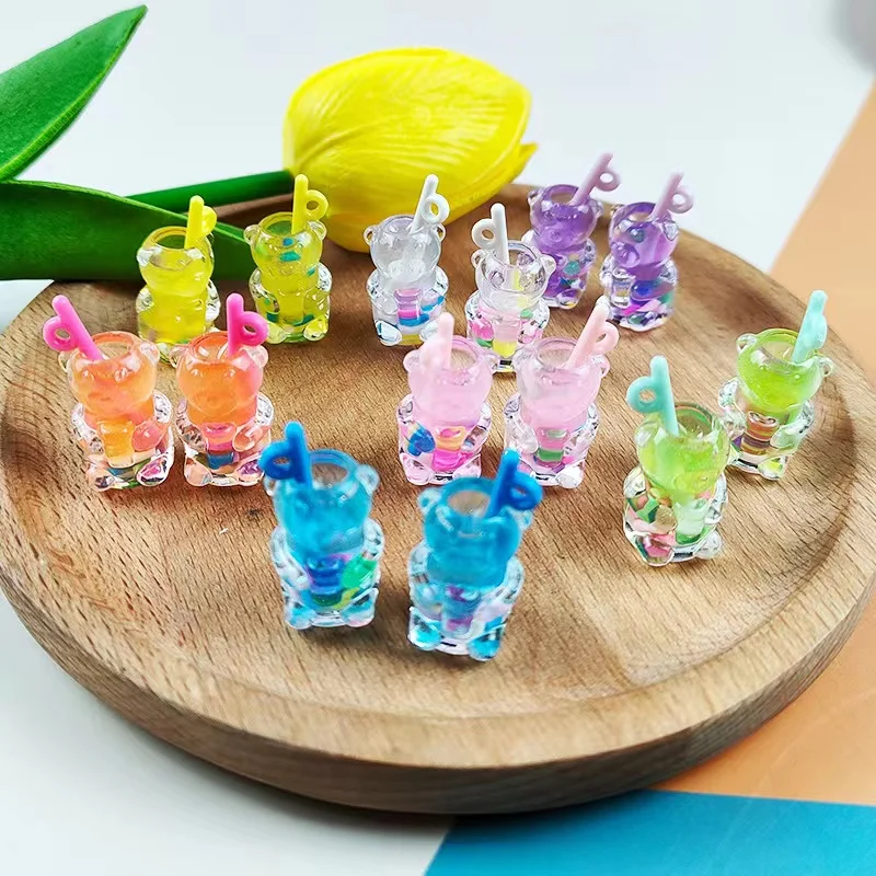 10pcs 13*29mm 7 Colors Simulation Resin Bear Charms For DIY Decoration Earrings Necklace Keychain Fashion Jewelry Accessories