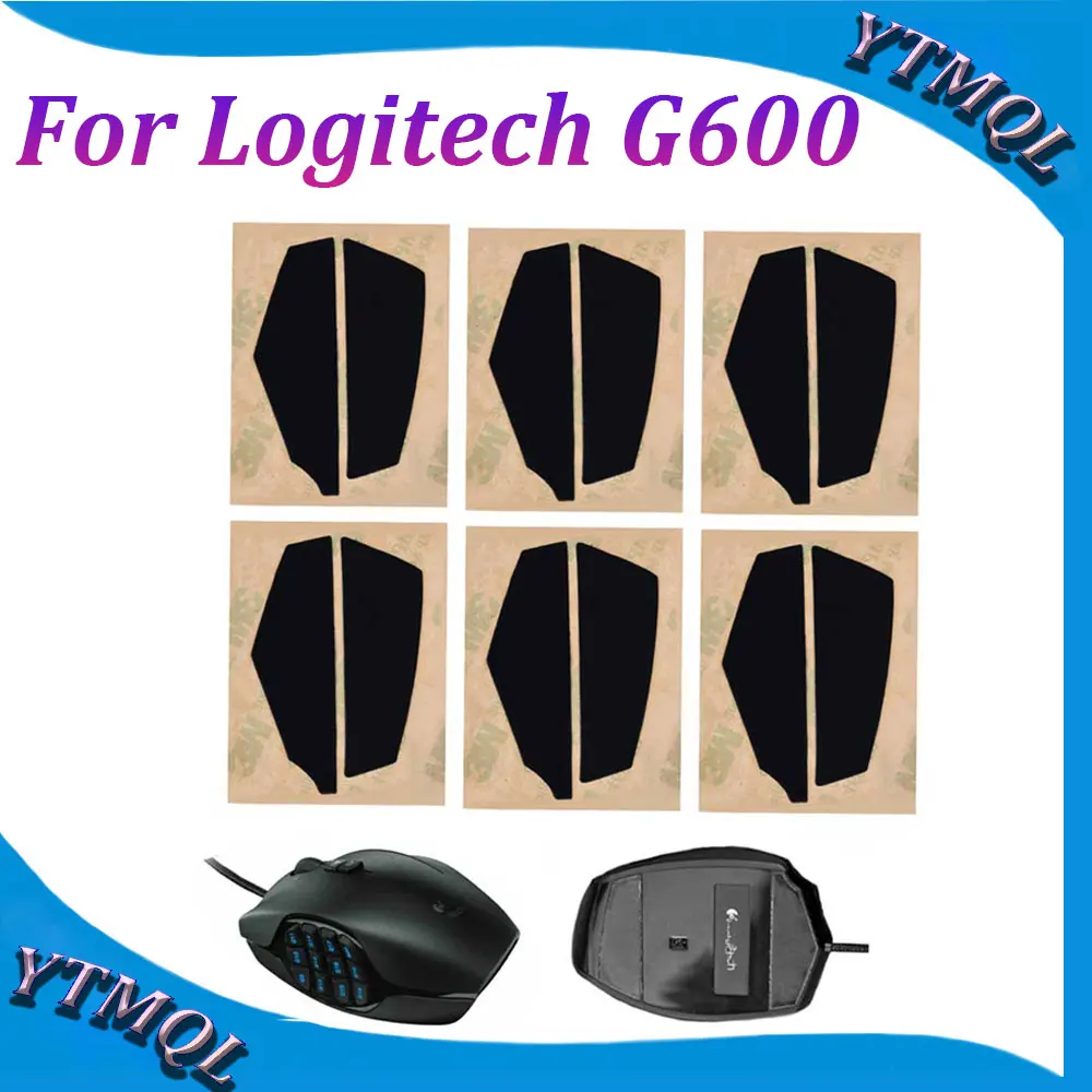 2-10Set Mouse Feet Skates Pads For Logitech G600 wireless Mouse White Black Anti skid sticker replacement  connector