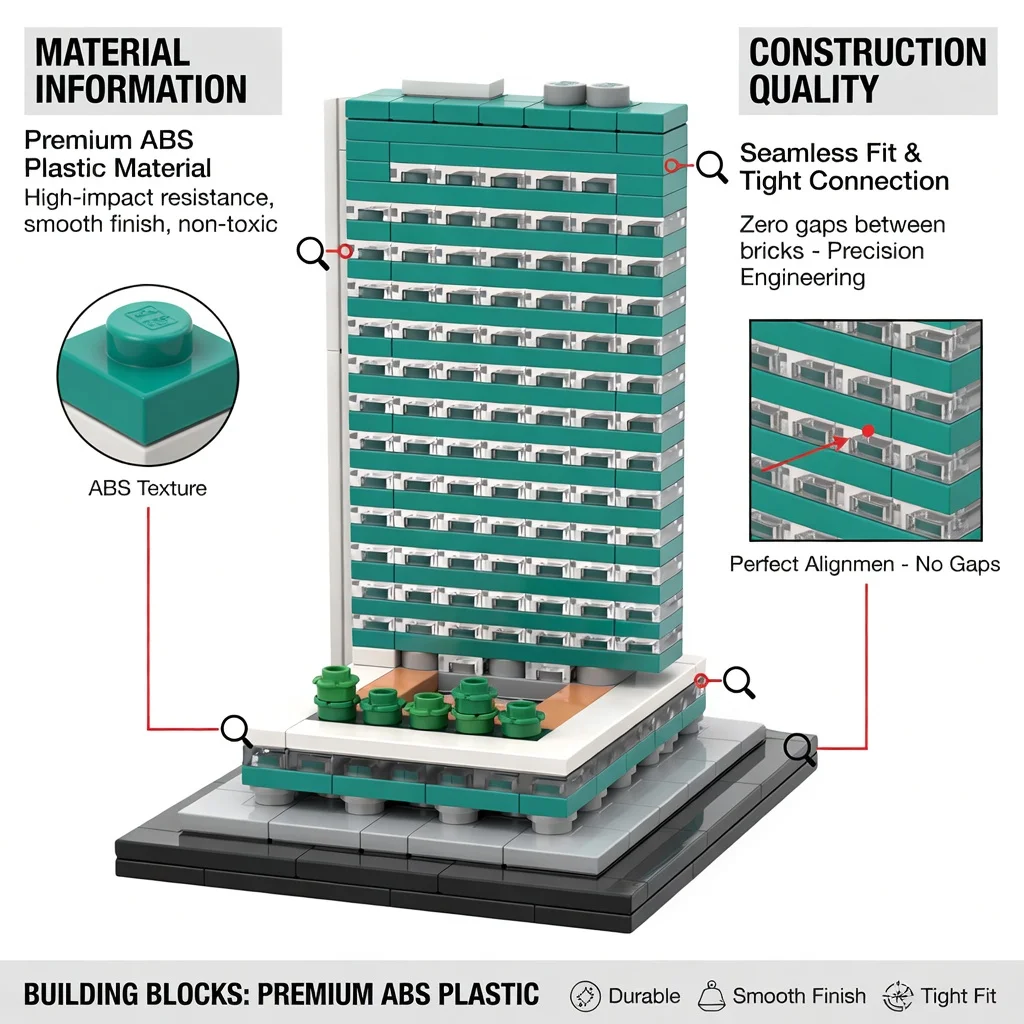 MOC Architecture 1:800 Lever House Building Blocks Modern Skyscraper Model Small Particle DIY Desktop Ornament Hobby Gift