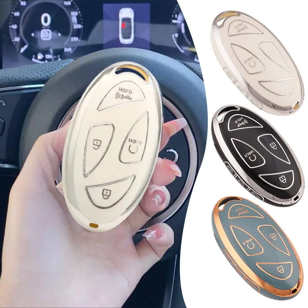 TPU Car Key Case Soft 5/7 Buttons Key Protective Case Easy to Install Key Fob Cover for Hyundai Grandeur GN7 loni q6