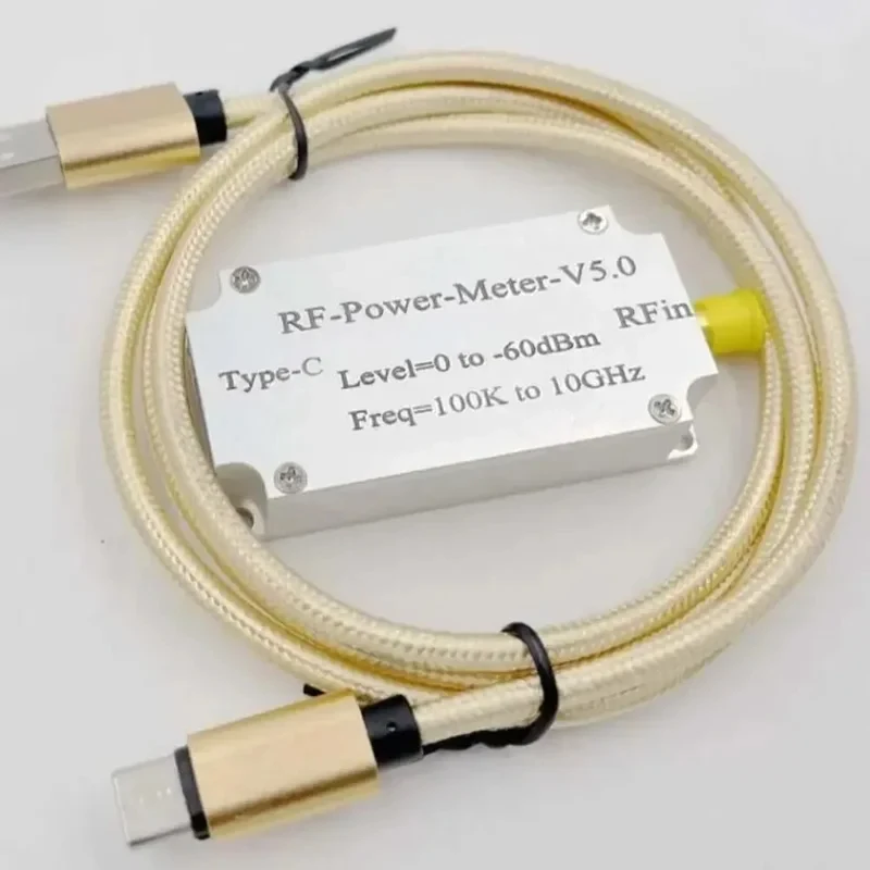 RF Meter V5 100K-10GHZ USB Communication Software Data Export Power Detector Amplitude Measurement For Ham Radio