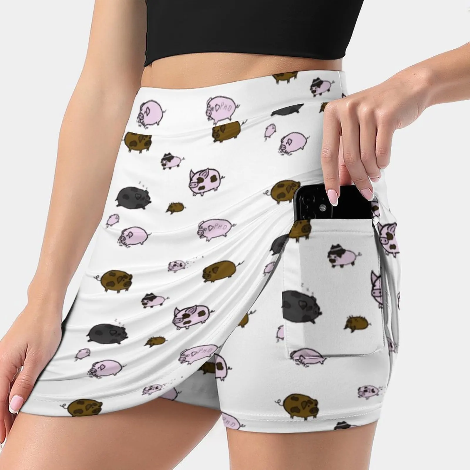

Cute Piggies New Women Skirts Double-Layer Printed Short Dress Mini Sport Skirt Piggies Pigs Cute Cute Pigs Coolworm2328 Cuties