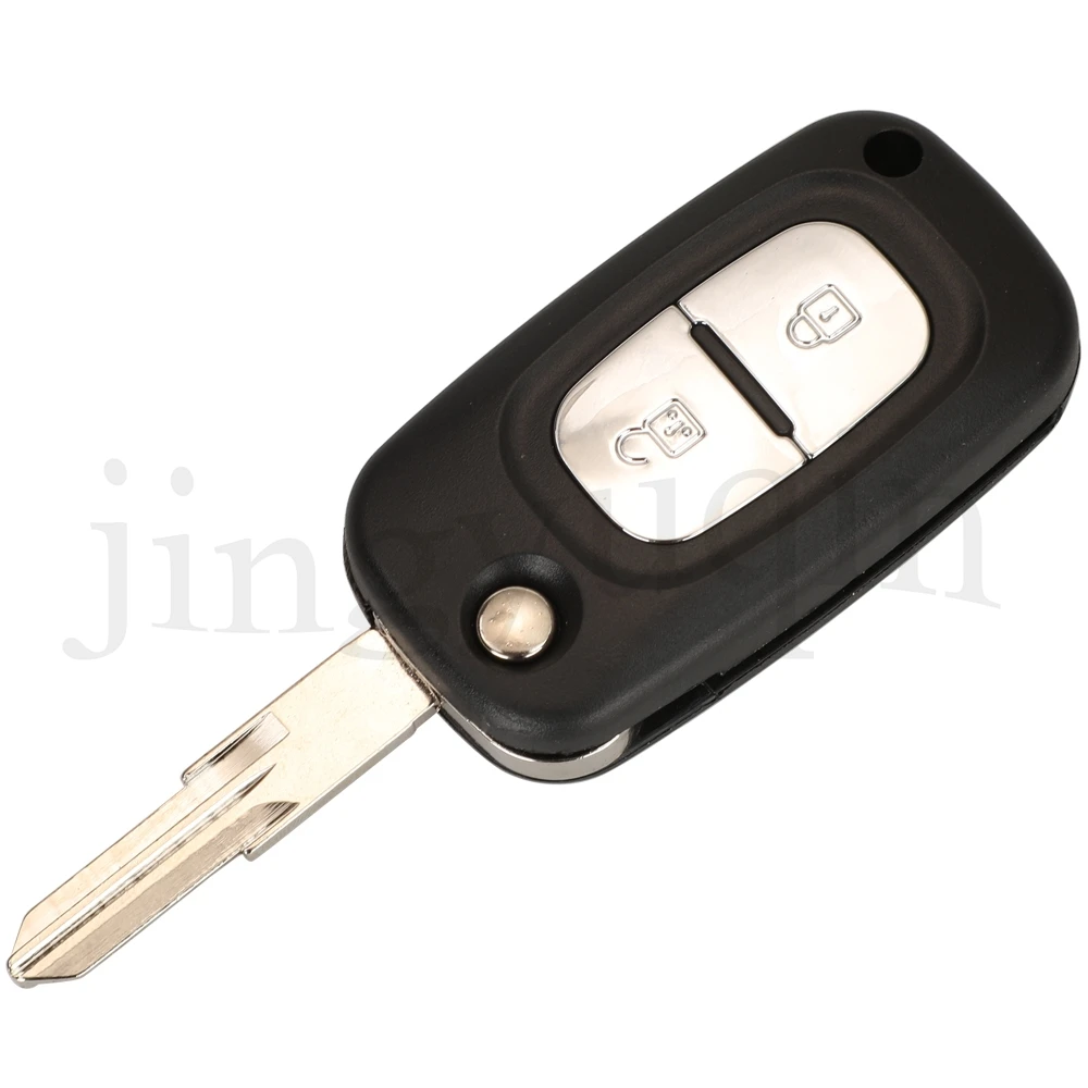 jingyuqin Upgrade Folding Remote Car Key For Renault Vivaro Traffic Master Kangoo Clio Dacia 2Buttons 433MHZ ID46 PCF7946 Chip