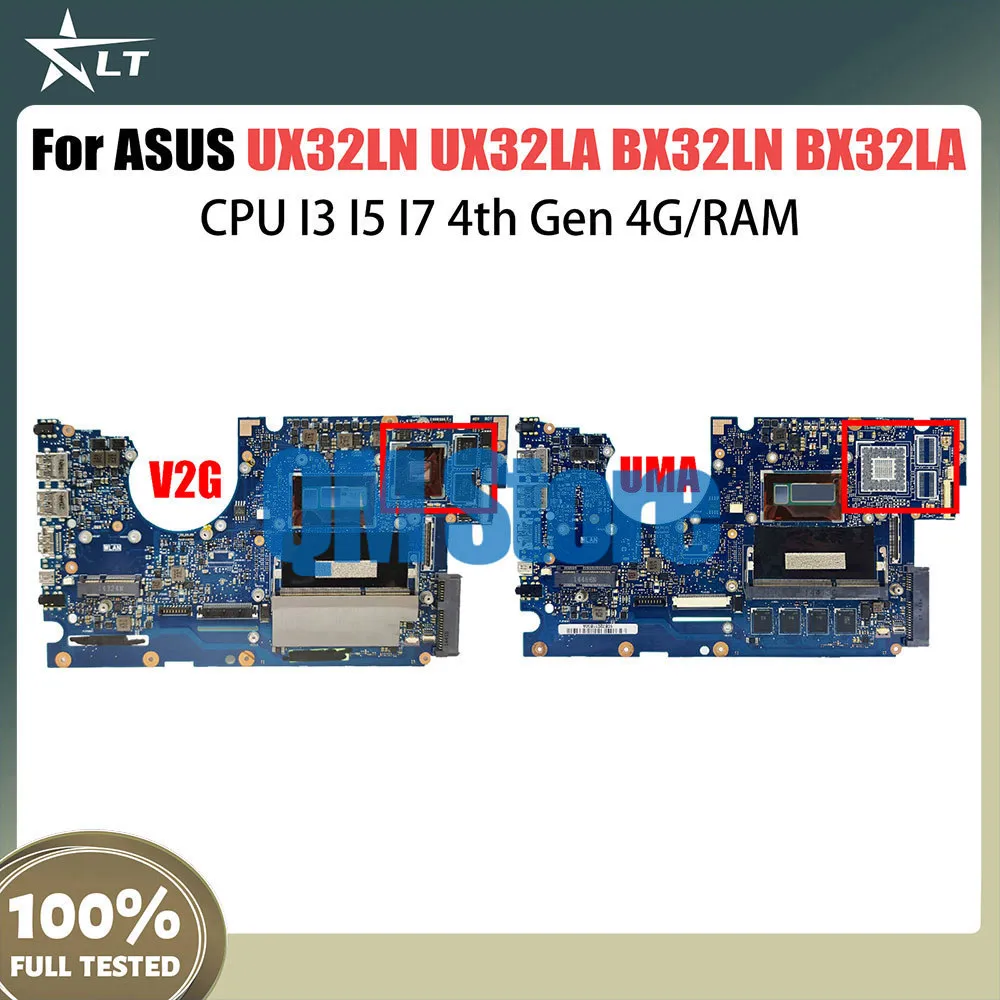 UX32L Notebook Mainboard For ASUS UX32LN UX32LA BX32LN BX32LA UX32LA-LN Laptop Motherboard CPU I3  4th Gen 4G RAM GT840M