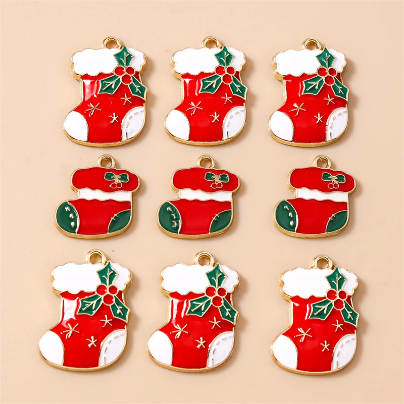 20 Stück gemischte niedliche Emaille-Anhänger mit Weihnachtsschneeflocken und Glocken für die Herstellung von Halsketten, Ohrringen, DIY-Bastelarbeiten, Schmuckzubehör – Detail 24