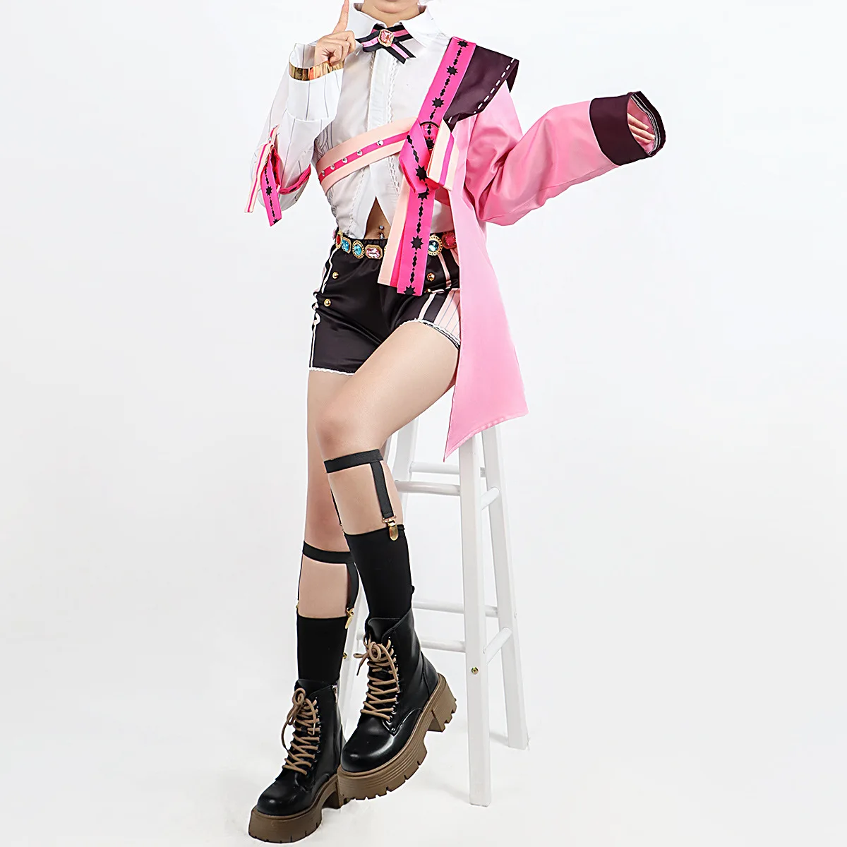 Aster Cosplay Game Nu: Carnival Costume Wig Aster Cosplay Outfits Halloween Carnival Suit Short Pink Hair Halloween Role Play