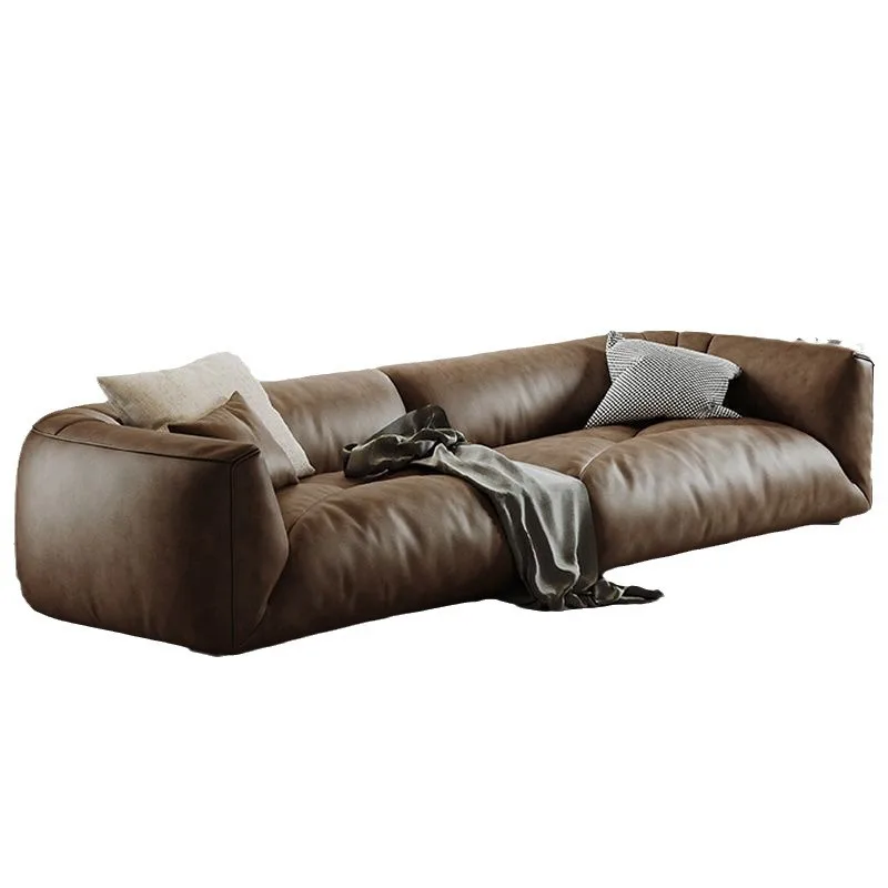 

Sofa black straight latex, puff sofa combination household