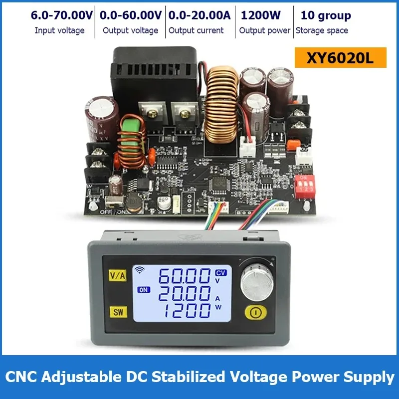 20A 1200W CNC Adjustable Direct Current Stabilized Voltage Power Supply Base Plate Constant Voltage and Current Step-down Module
