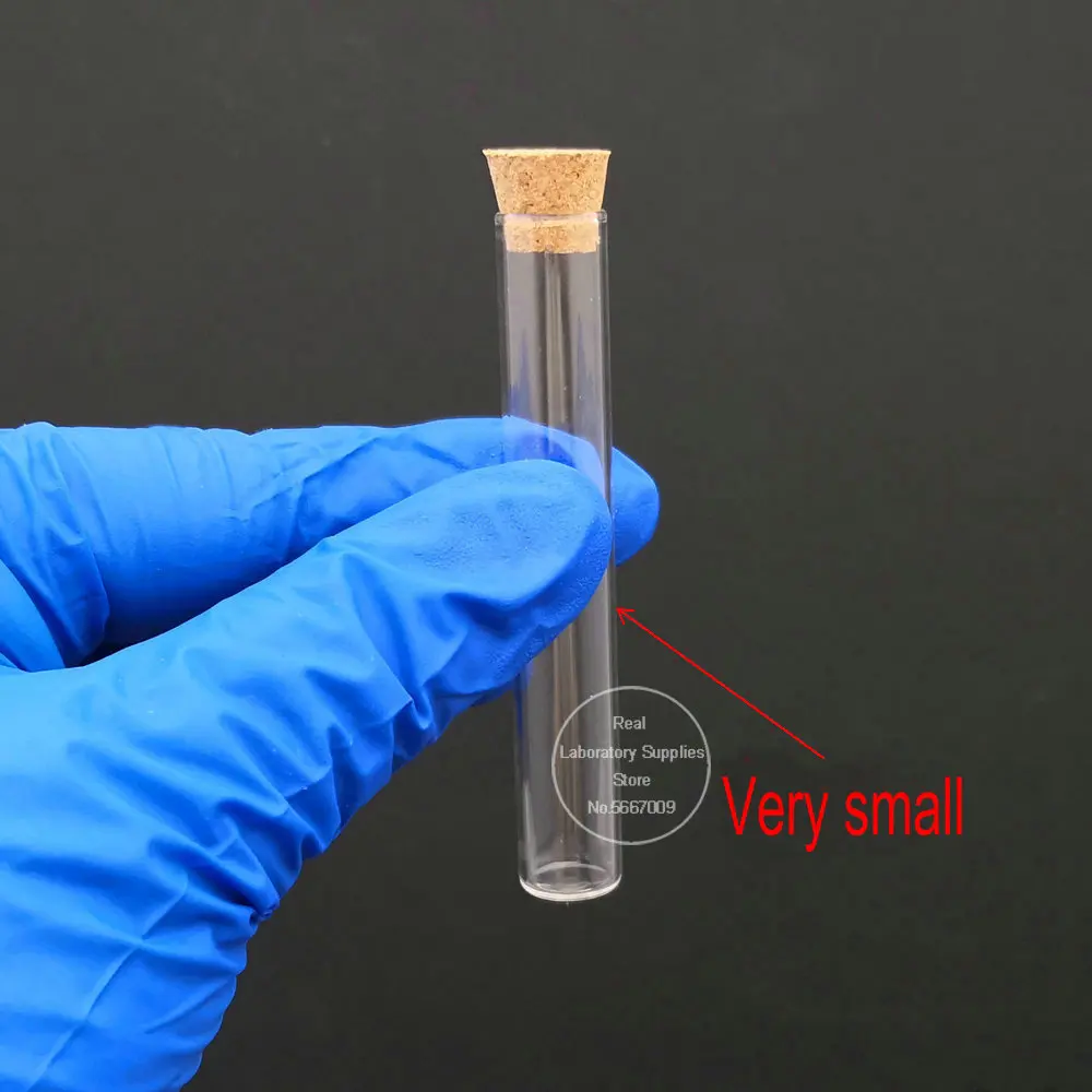 100pcs/lot Lab 12x75mm Flat bottom Glass Test Tube With Cork Stoppers for School Laboratory experiment