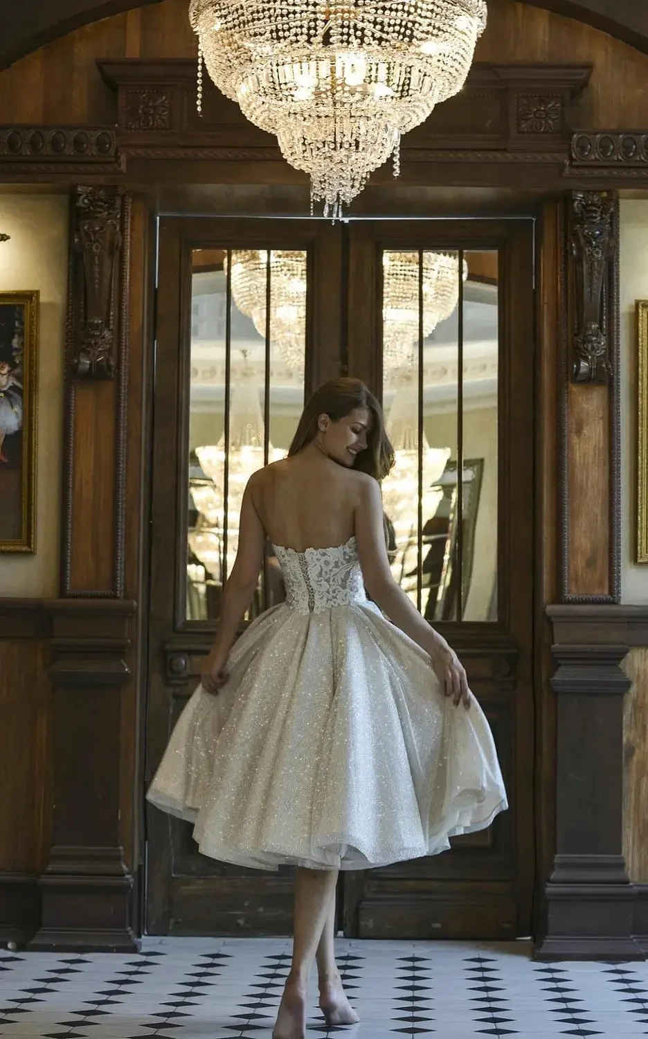 Vestido De Novia corto con purpurina, traje elegante con hombros descubiertos, apliques De encaje, Vestidos De Novia De princesa brillantes, 2024