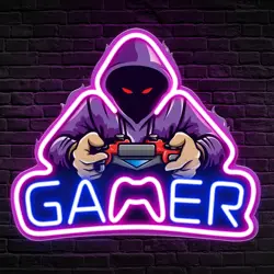 Gamer Neon Sign LED Gamer Neon Light USB Powered For Gamer Room Wall Decor Zone Man Cave Bedroom Gamer Gift Light Lamp