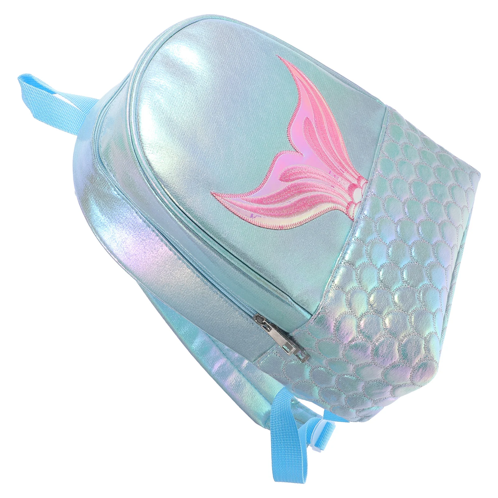 حقيبة ظهر مدرسية بحورية البحر بالليزر بسعة كبيرة وحزام كتف قابل للتعديل للسفر والمشي لمسافات طويلة في الهواء الطلق للفتيات المراهقات
