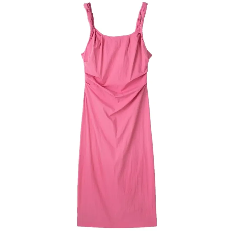 Vestido de tirantes sin mangas a la moda, vestido versátil adeazante para mujer, vestido largo de corte en A de cintura alt...