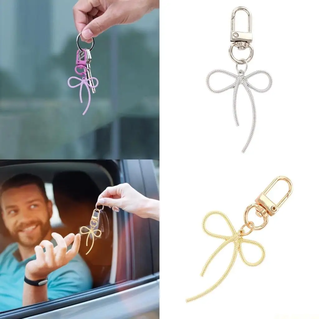 

X90D Lovely Bows Keyring Car Chain Bowknot Keychain Pendant for Bag Decoration