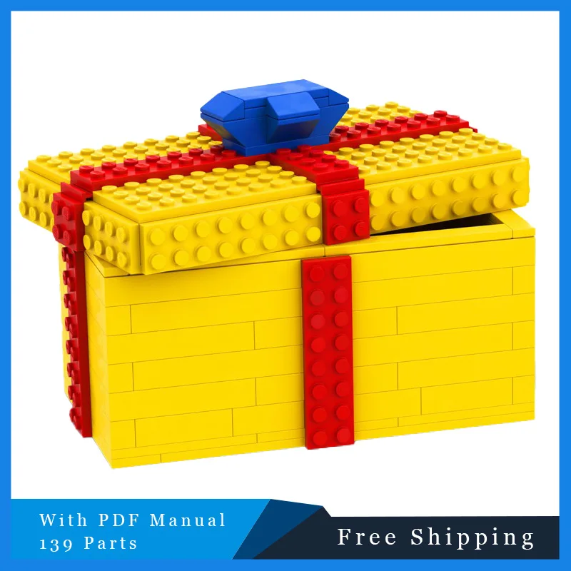 

139 шт., праздничная коробка-сюрприз, MOC, строительный блок, модульный детский образовательный набор моделей «сделай сам», детский подарок на день рождения, Рождество