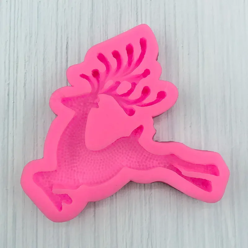 ใหม่คริสต์มาสแม่พิมพ์ Big Elk Deer ซิลิโคนสําหรับดินเรซิ่น Art Fondant ช็อกโกแลตเค้กตกแต่งเครื่องมือคุกกี้ Gumpaste แม่พิมพ์