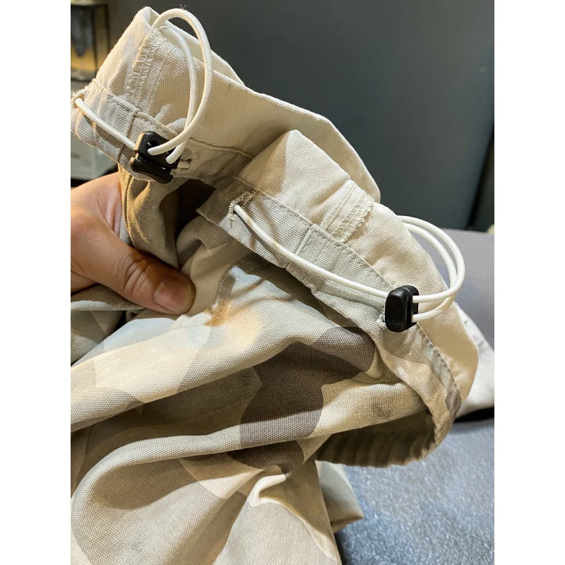 Pantaloni cargo dritti larghi mimetici americani High Street Men2025 Pantaloni casual a gamba larga stile sottile estivo fresco di fascia alta