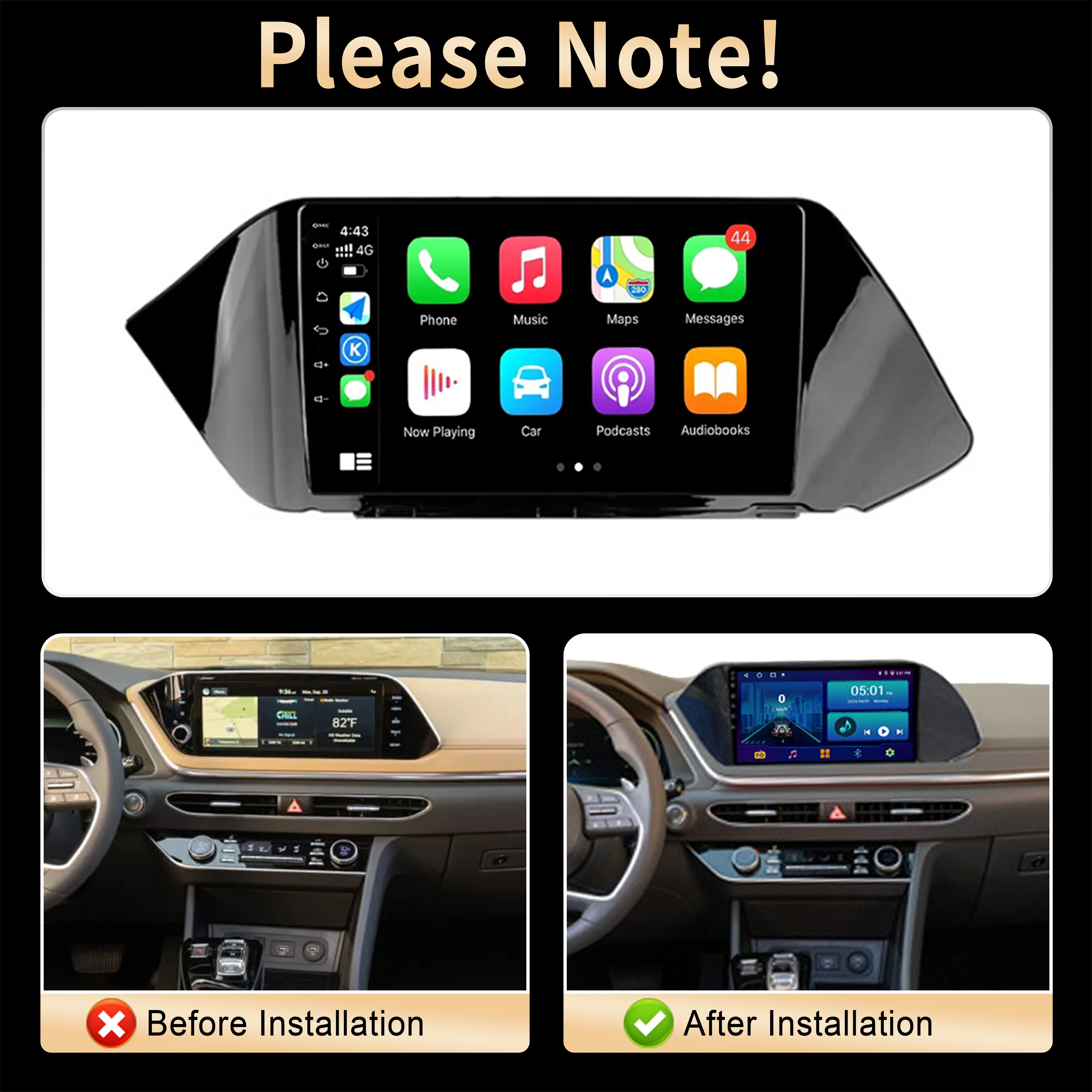 Android 14 For Hyundai Sonata DN8 2019-2020 Car Radio Multimedia Navigation Intelligent Carplay 4G GPS CPU 7870 2K QLED Screen
