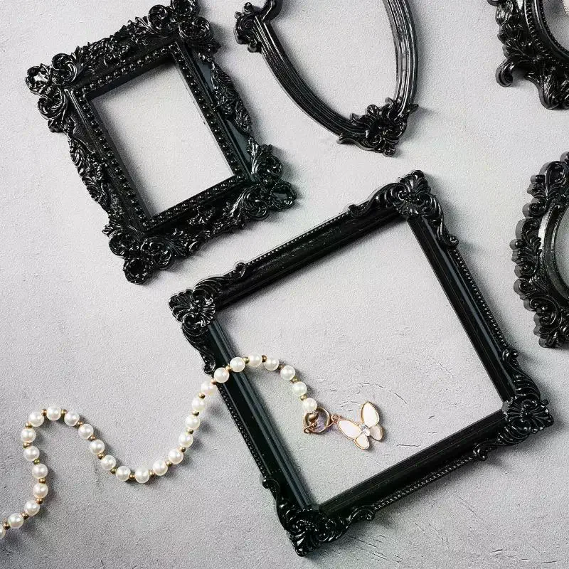 Resin Photo Frame 1Pcs Black Edged European Style DIY Wall Decor for Home Gallery Creative Picture Display Elegant Accent