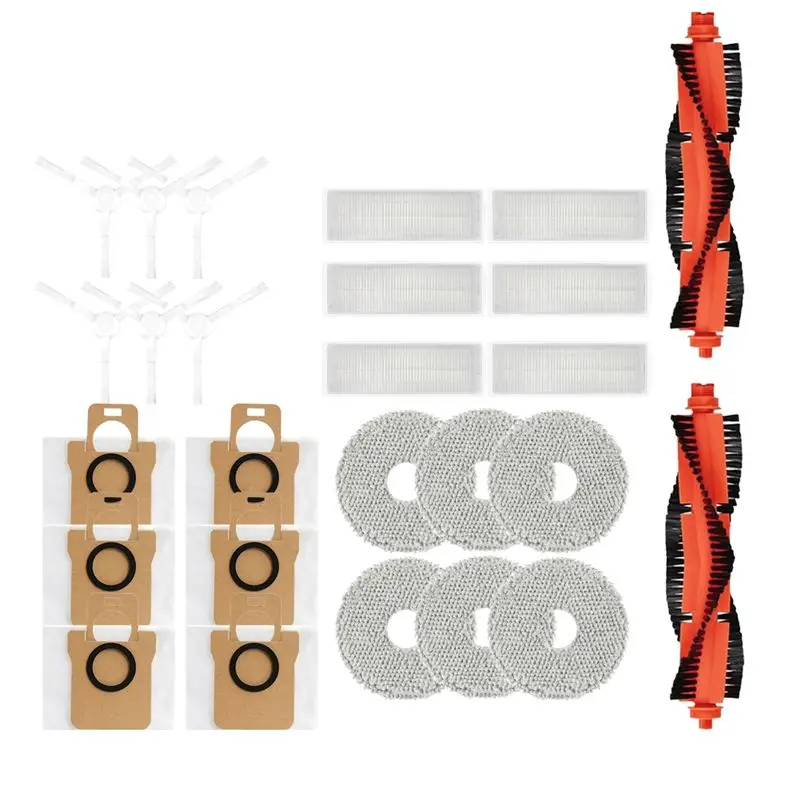 

BYBS-For Mijia M30 Pro C107 Vacuum Parts Roller Main Side Brush Hepa Filter Mop Cloth Dust Bag Main Brush Accessories