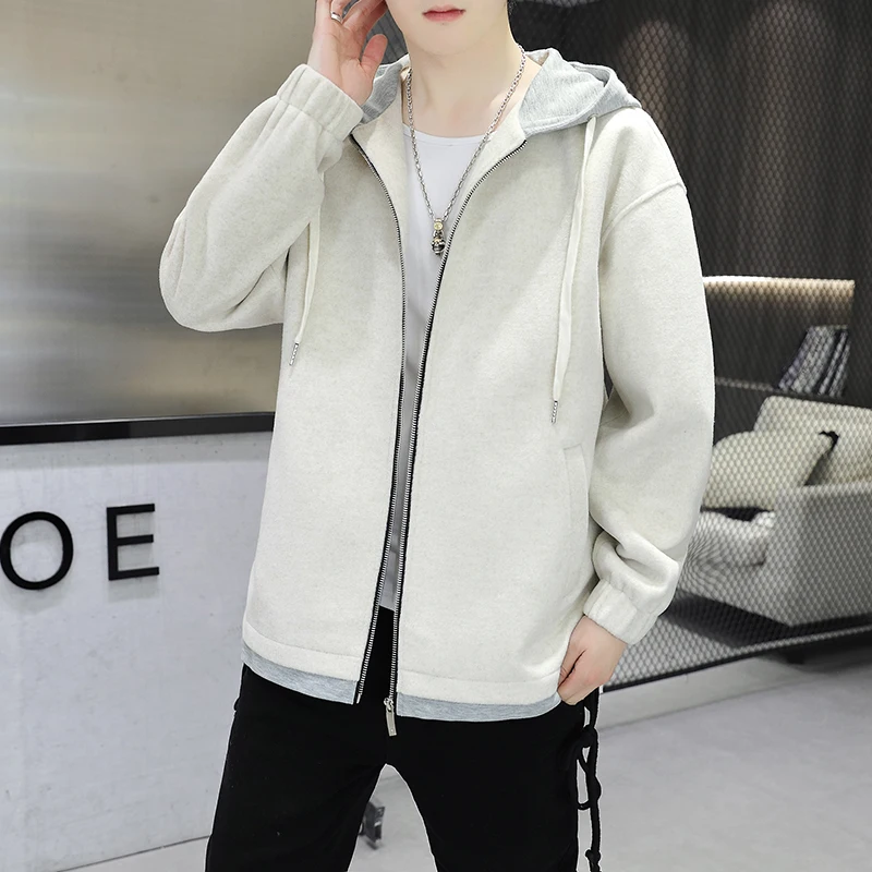 

Casual Outdoor Windproof Hooded Fleece Jackets 2026 Spring Autumn Winter Men's Plush & Thick Coat Streetwear Warm Parka Clothing