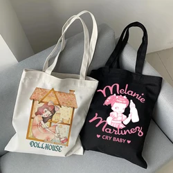 Moda Novità in Melanie Martinez Shopping Bag Eco Manga Tote Harajuku Shopper Bag Borsa a tracolla in tela da donna