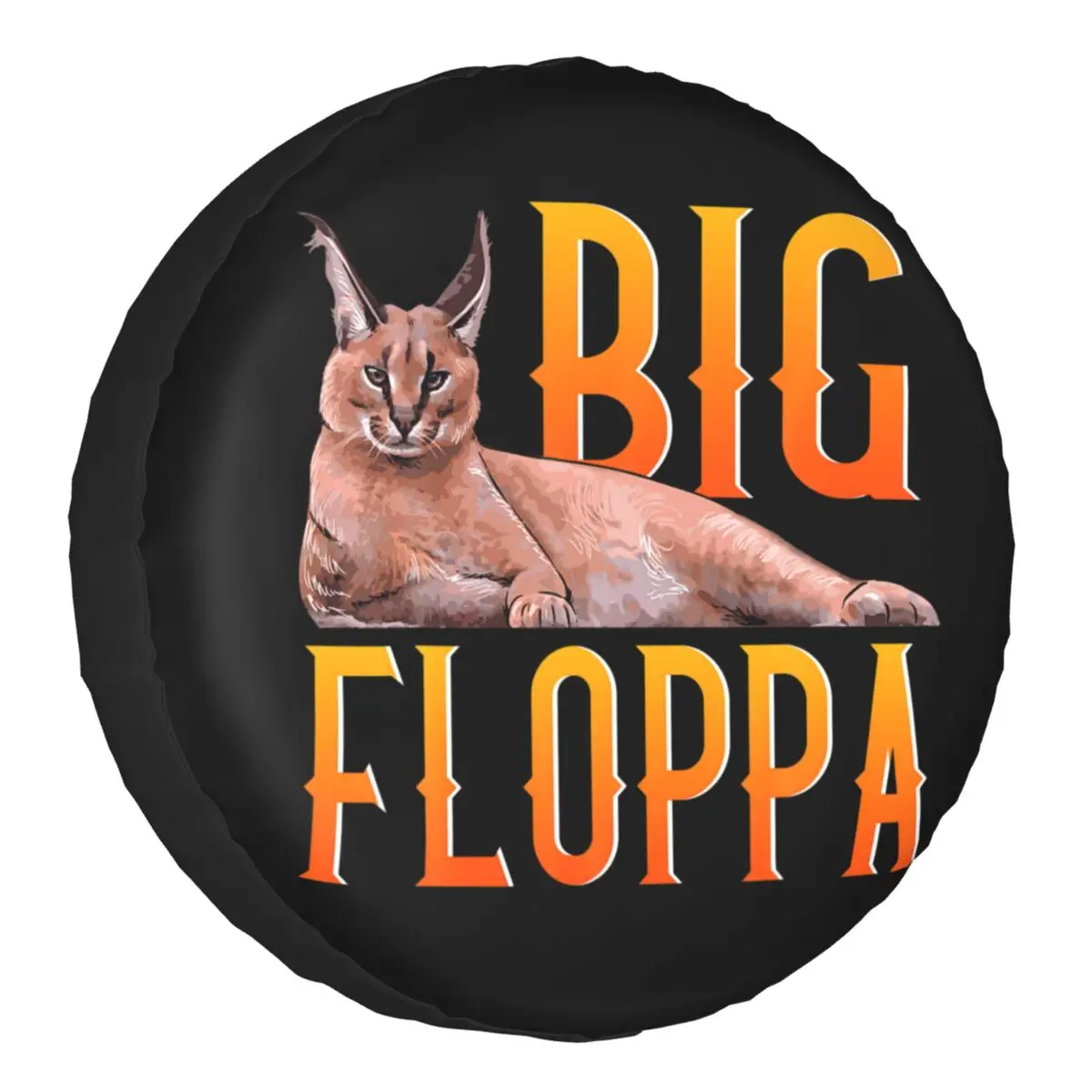 Big Floppa Cat cubierta de neumático de rueda de repuesto Universal para Honda CRV Caracal Jeep RV SUV remolque accesorios de vehículo 14 "15" 16 "17"