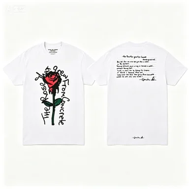 T-shirt unisexe en coton à manches courtes The Rose 2026 DUAL Tour Front Back Rose Poem Graphic, pour fans de concert vintage, cadeau