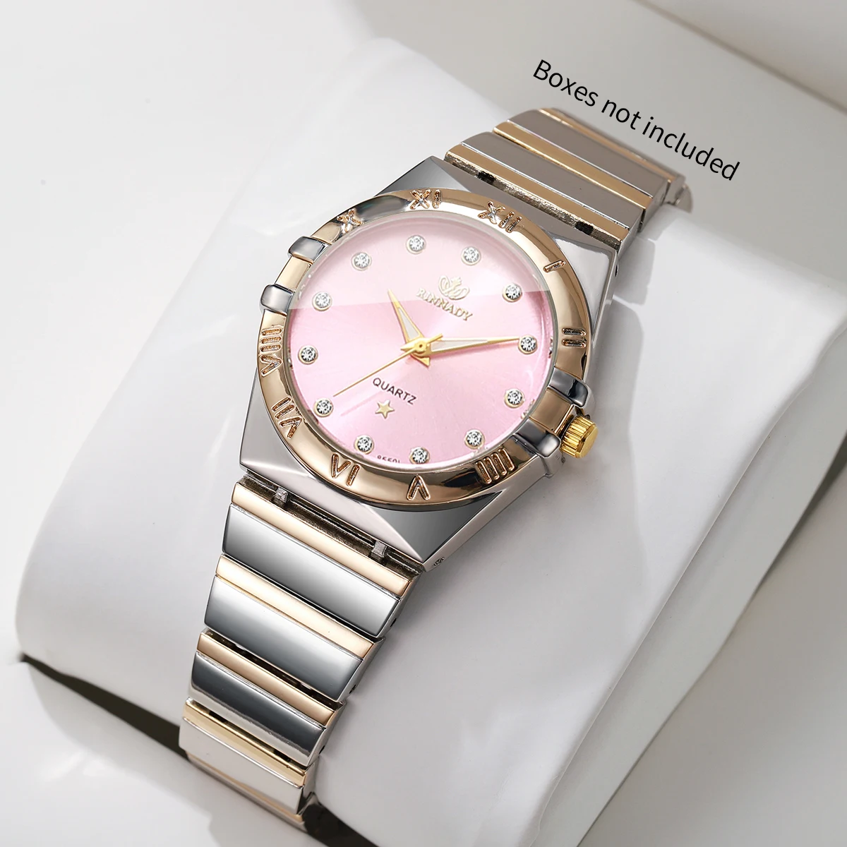Elegant Stainless Steel Strap Women Quartz Watch Fashion Rhinestone Ladies Wristwatches Reloj Mujer Girls Clock (Without Box)