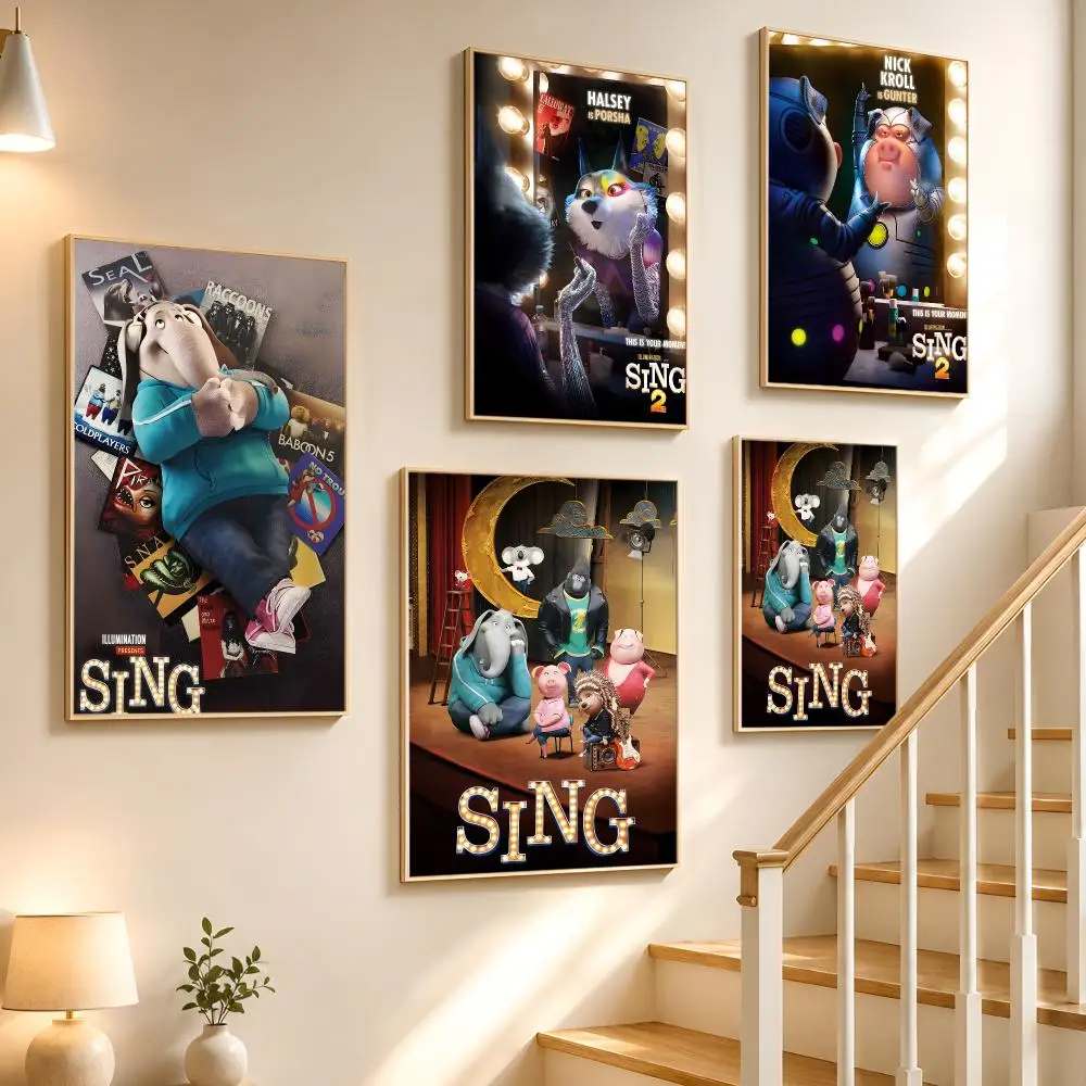 Animation S-Sing Poster High-definition waterproof stickers, suitable for home décor, gifts, and holiday decorations