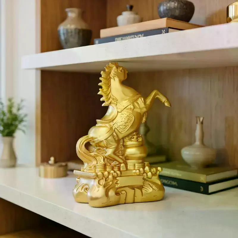 Quirky Horse And Monkey Brass Key Chain, Decorative Statue for Office Desk & Home, Fun Plaything