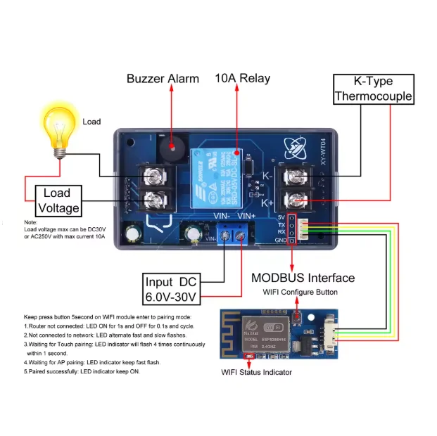 XY-WT04 WIFI High Temperature Digital Temperature Controller K-Type Thermocouple High Temperature Controller -99-999 ° C