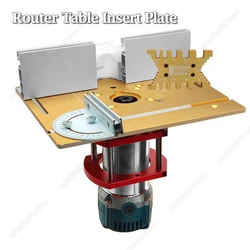 New Aluminum Router Table Insert Plate + Miter Gauge for Woodworking Benches Table Saw Multifunctional Trimmer Engraving Machine