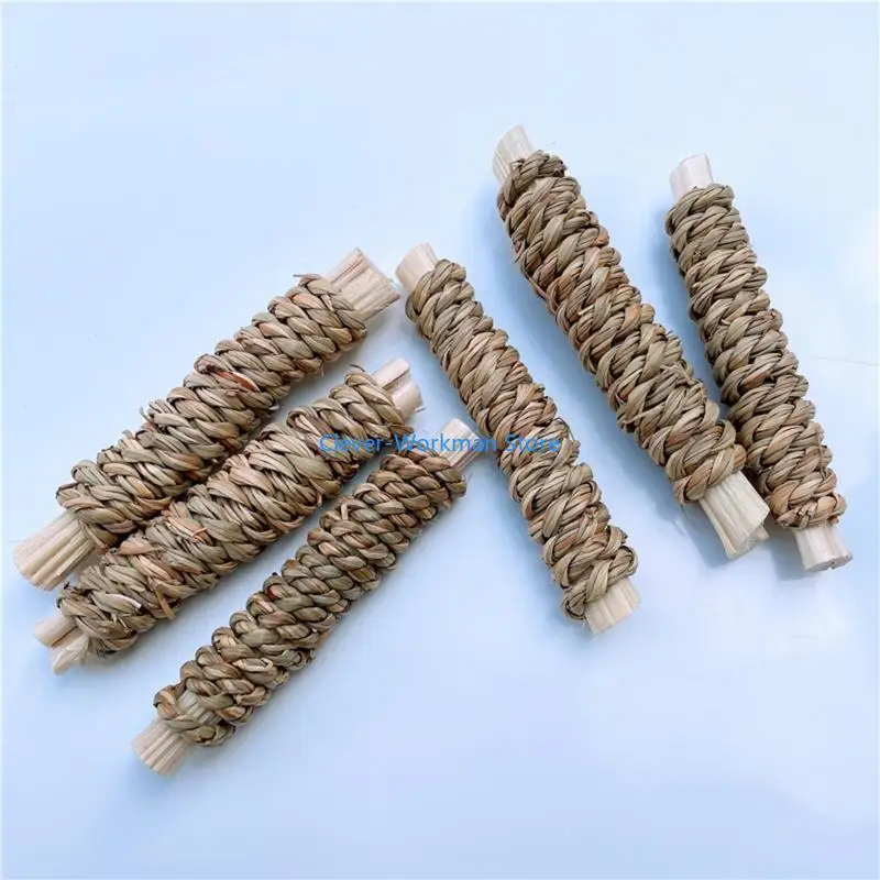 

24TD 6pcs Grass Teeth Chews for Rabbits Sweet Bamboo Sticks for Hamsters Gerbils