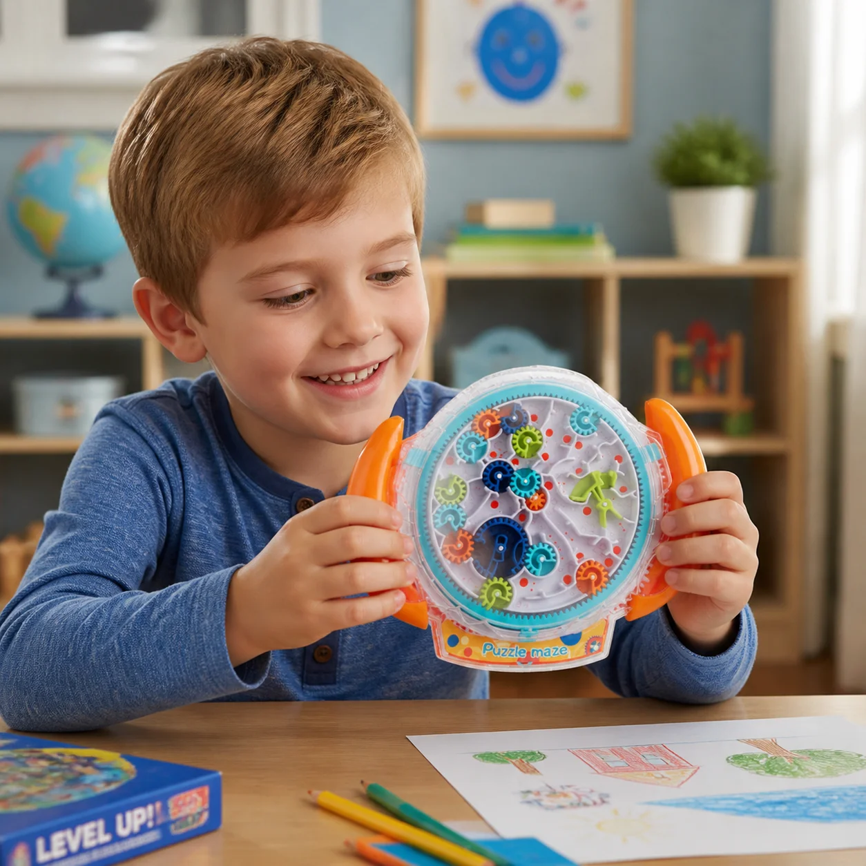 Children Mind Puzzle Maze Toys Balance Ball Games Board Kids Brain Teaser Handheld Magic UFO Maze Educational Stress Relief Toy