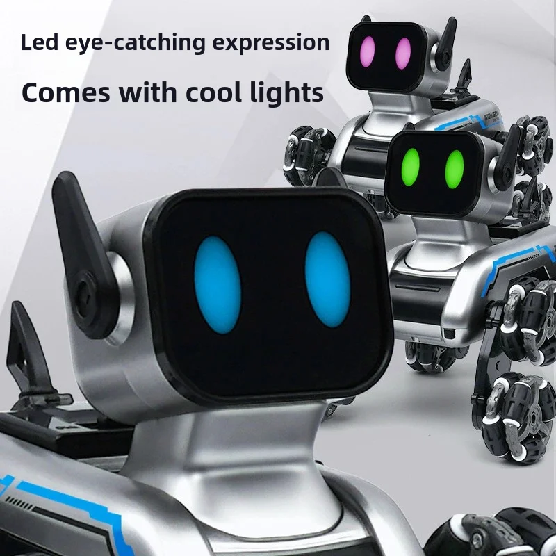 Children's remote control car intelligent robot dog gesture induction deformed eight-wheel stunt electric mechanical dog toy