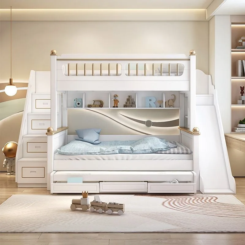 Children's room Solid wood bunk bed Bunk bed Children's bed Upper and lower beds Two-layer high and low double beds