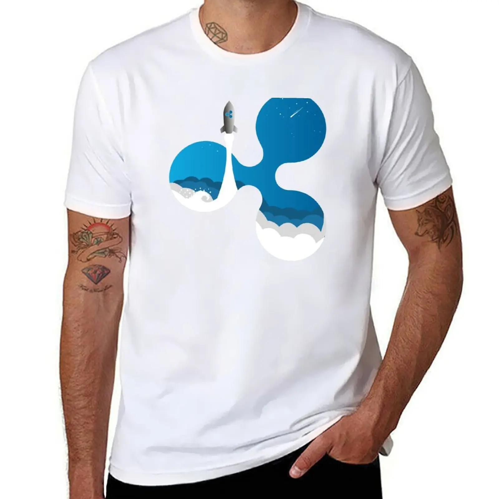 

Ripple Rocks XRP Crypto Currency T-Shirt man t shirts for men man t shirt heavy cotton T-Shirt