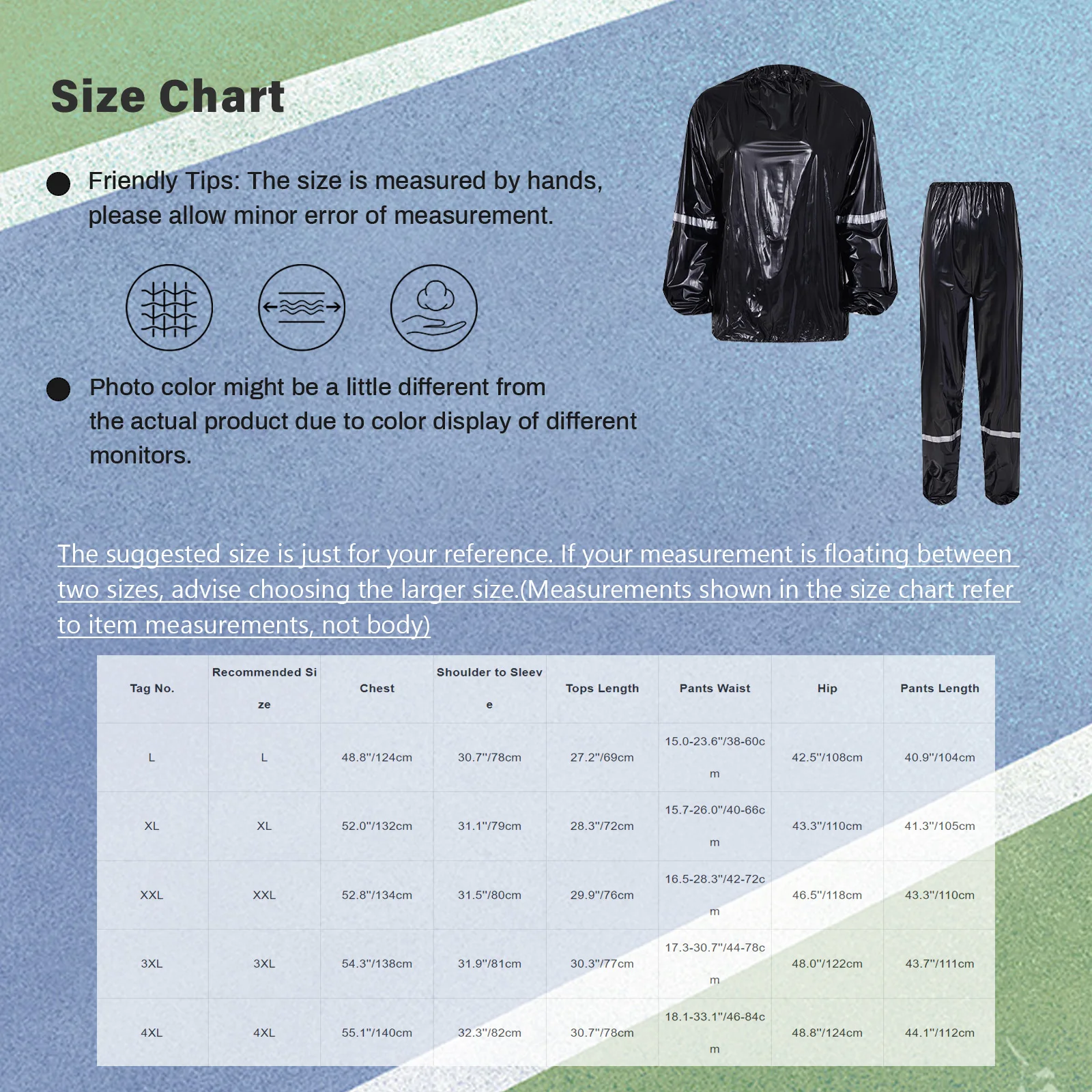 Unisex Womens Mens PVC Sauna Sweat Suit Long Sleeve Zipper Drawstring Hooded Jacket Tops with Pants Exercise Adult Sauna Outfit