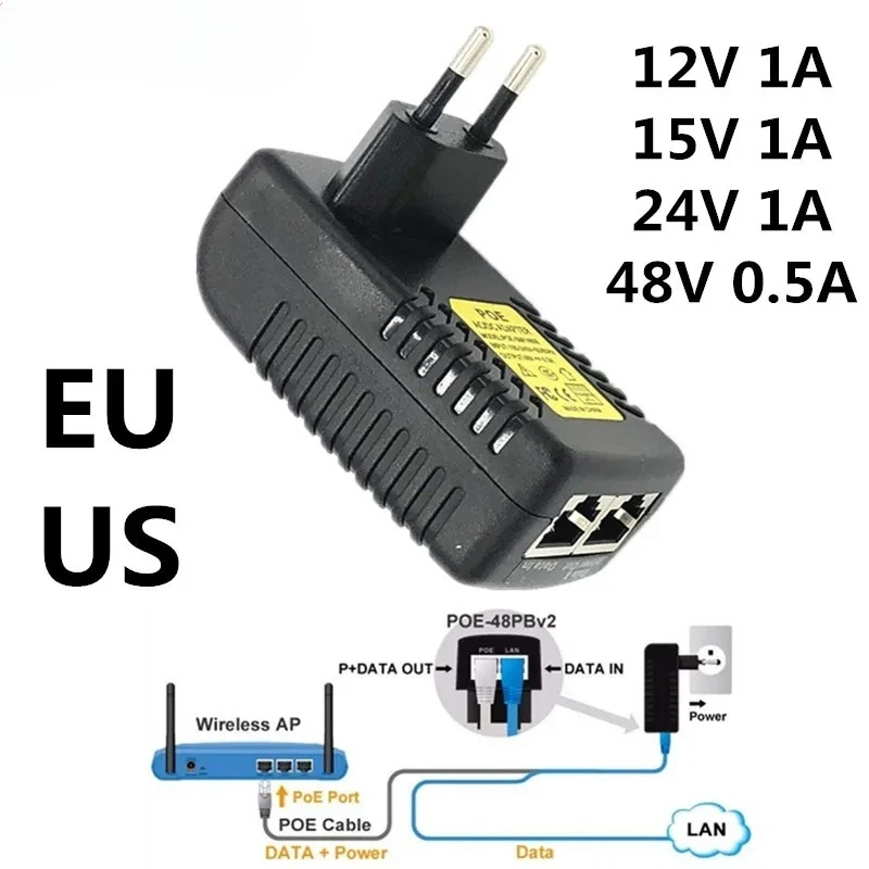 

PCS 48V 0.5A Power Adapter for Ethernet/Wireless AP/POE Network Switch Power Supply