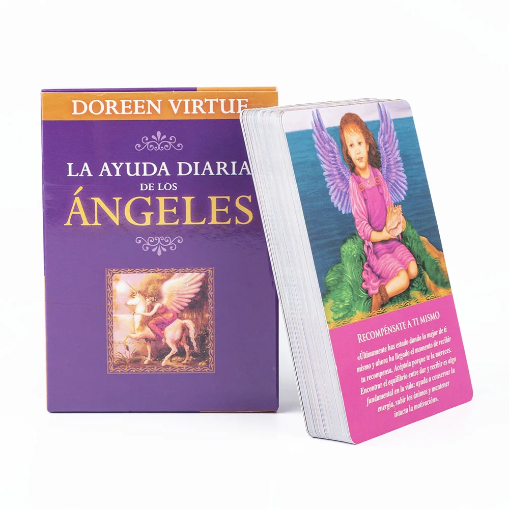 Tägliche Anleitung von Your Angels Oracle 44-Karten-Deck 10,4 * 7,4 cm Spanische Version Fate Divination Tarot-Brettspiel – Detail 5