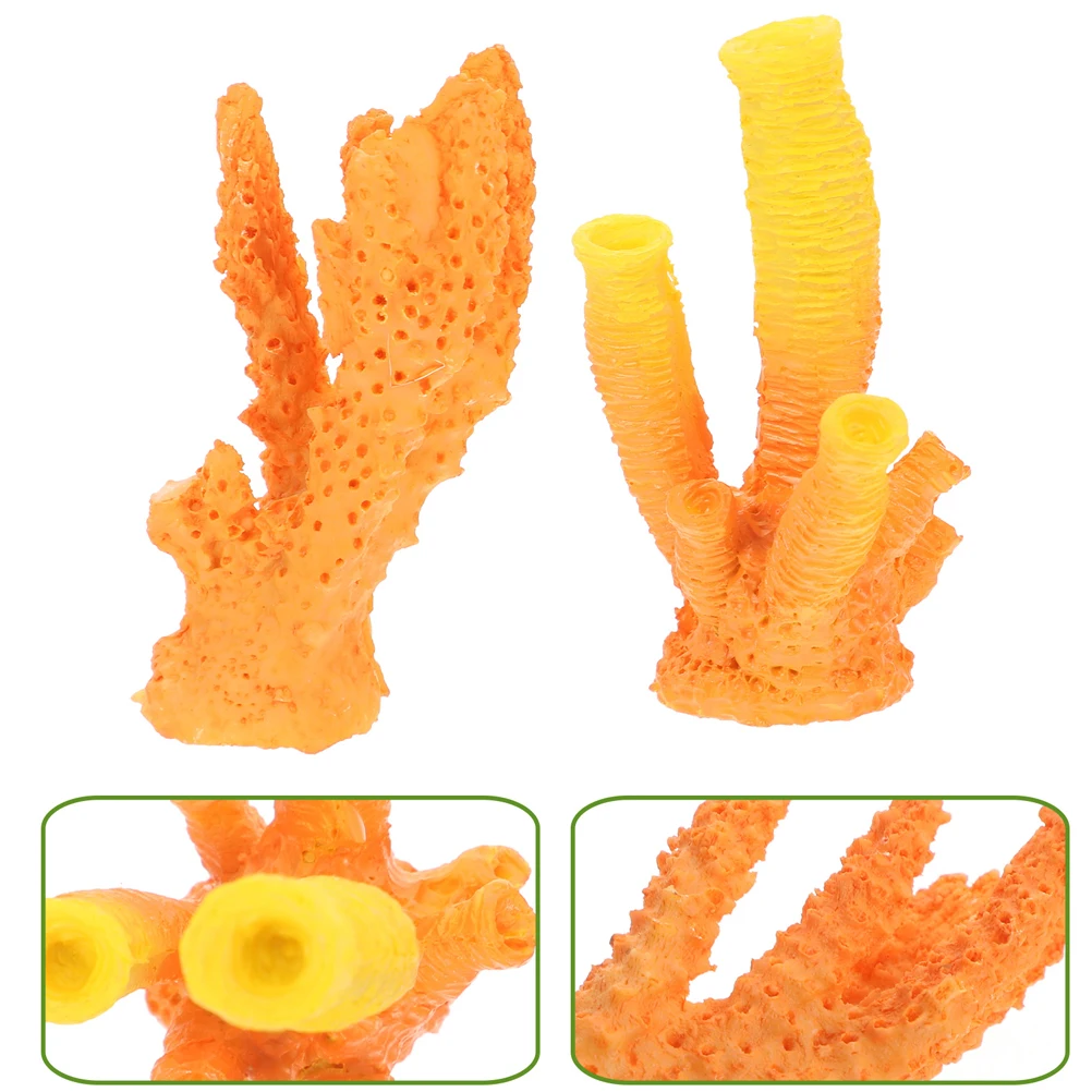 

3 Pcs Decorations Bedroom Decorative Sea Charm Aquarium Ornament Ocean Tank Lovely Corals Environmental Resin Volcanic